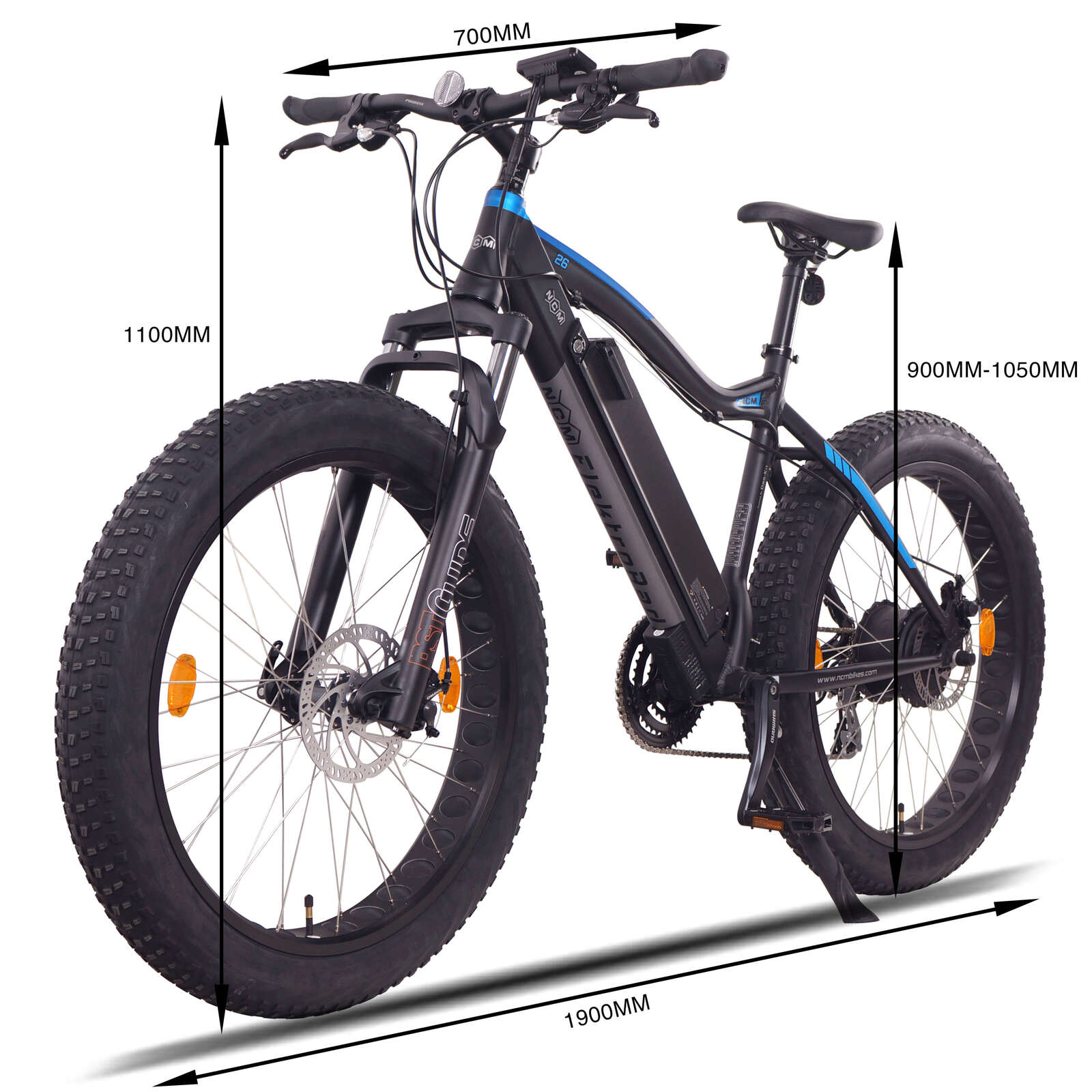 NCM Aspen bike dimensions